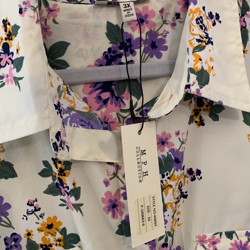 NWT MPH COLLECTION FLORAL DRESS Size 3X (fits more like 2X) - Picture 2 of 7